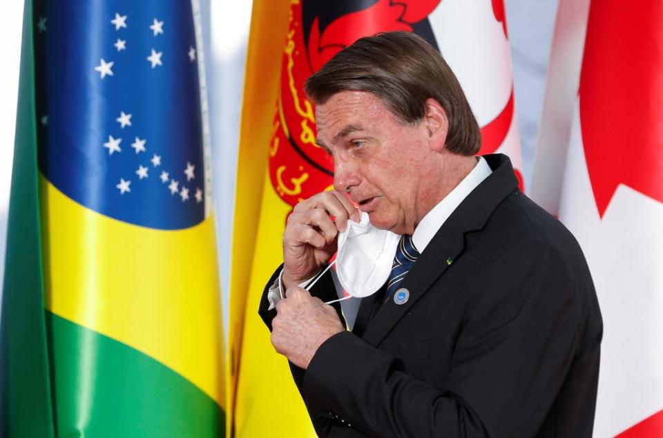 Brazil's President Jair Bolsonaro arrives for the G20 leaders summit in Rome (REUTERS)