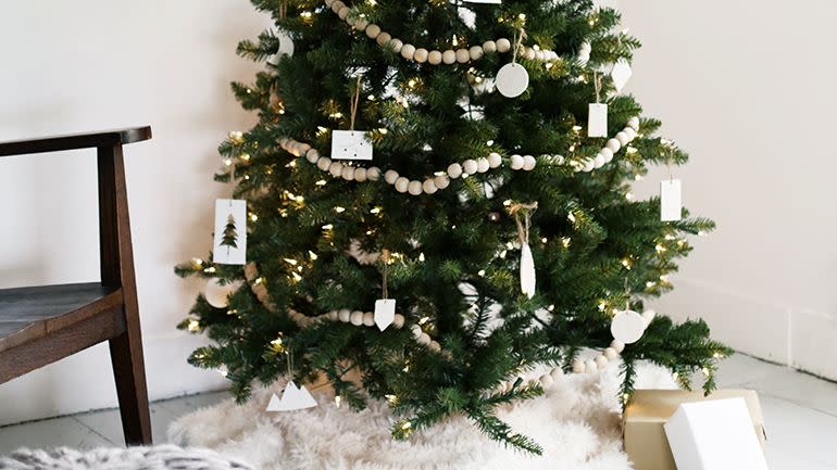 a tree with lights and ornaments