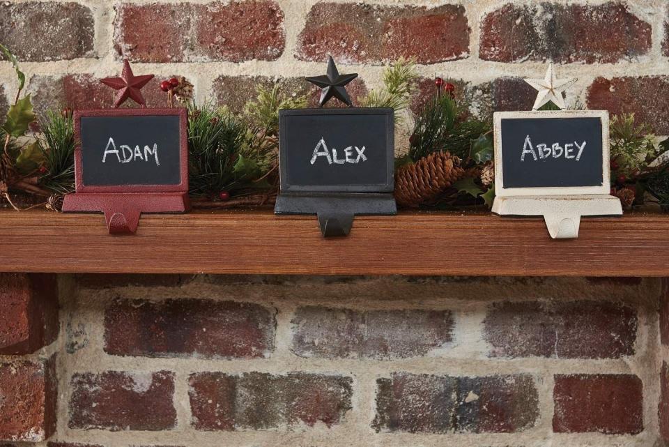 33) Chalkboard Stocking Hanger