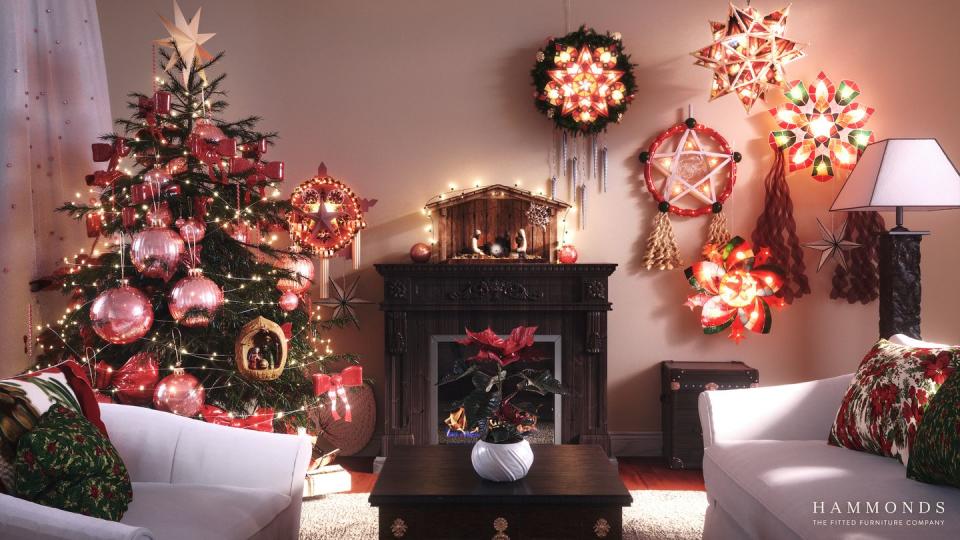 <p>It's all about beautiful lighting in the Philippines, with many households using Christmas lanterns called parols to create a warming glow. </p><p>'It's a case of the bigger, the better when it comes to tree decorations,' say Hammonds Furniture. 'Think larger than life baubles, bows and flowers to stand out against a minimalist interior. While nativity scenes are popular internationally, they are an essential Filipino decoration, usually placed on a table or under the Christmas tree.'</p><p><strong>Follow House Beautiful on <a href="https://www.instagram.com/housebeautifuluk/" rel="nofollow noopener" target="_blank" data-ylk="slk:Instagram;elm:context_link;itc:0;sec:content-canvas" class="link ">Instagram</a>.</strong></p>