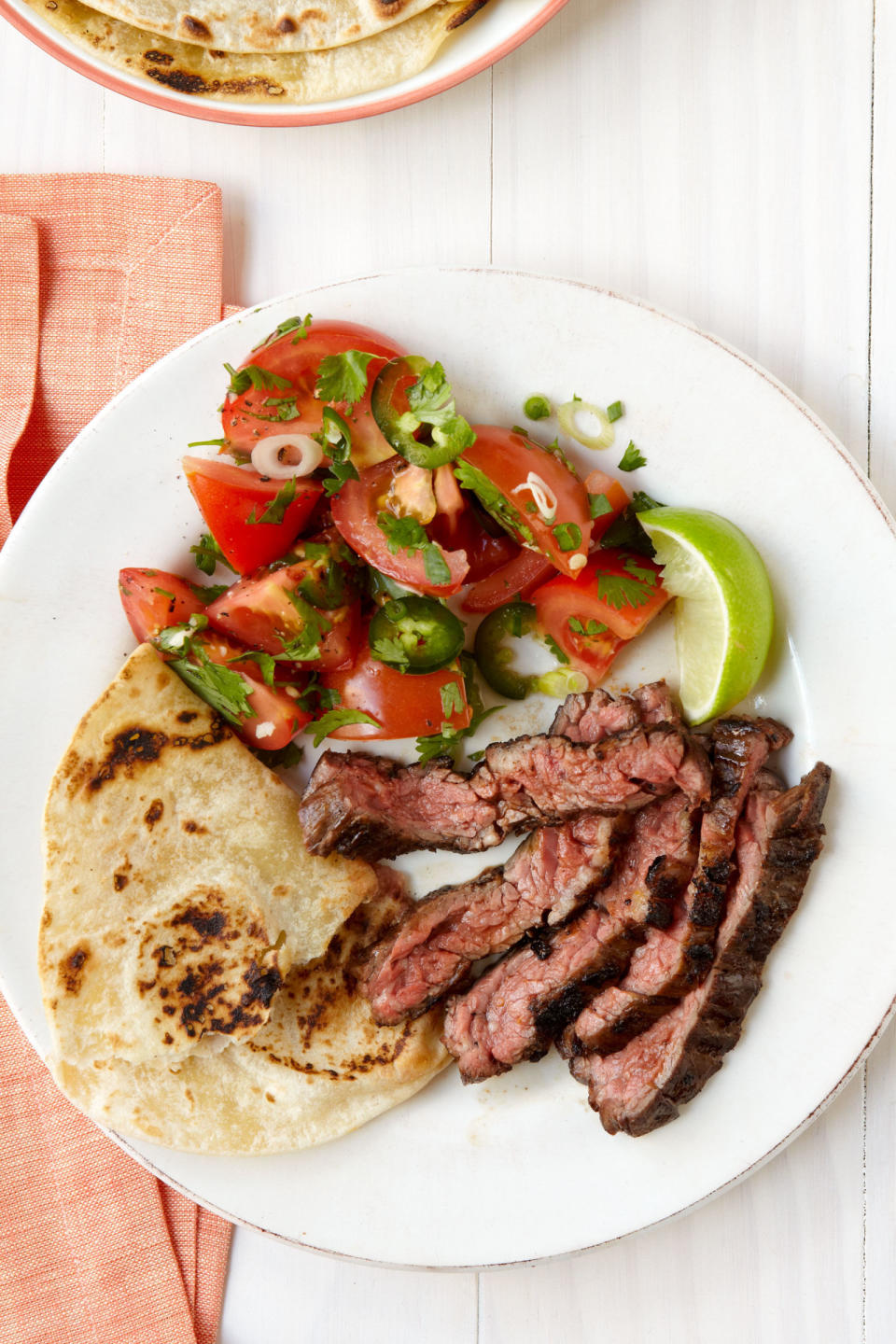 Chili Steak with Tomato and Jalapeño Salad