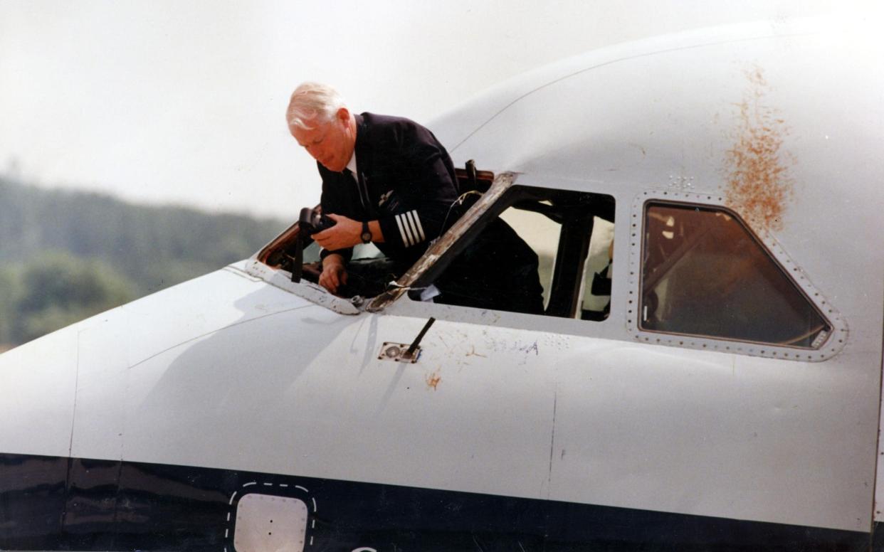 Inspecting the damage after the remarkable incident - Murray Sanders/Daily Mail/Shutterstock