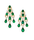 <p>High jewelry 18-karat yellow gold with emerald and diamond earrings, price upon request. Call 1.800.BVLGARI for more information. </p>