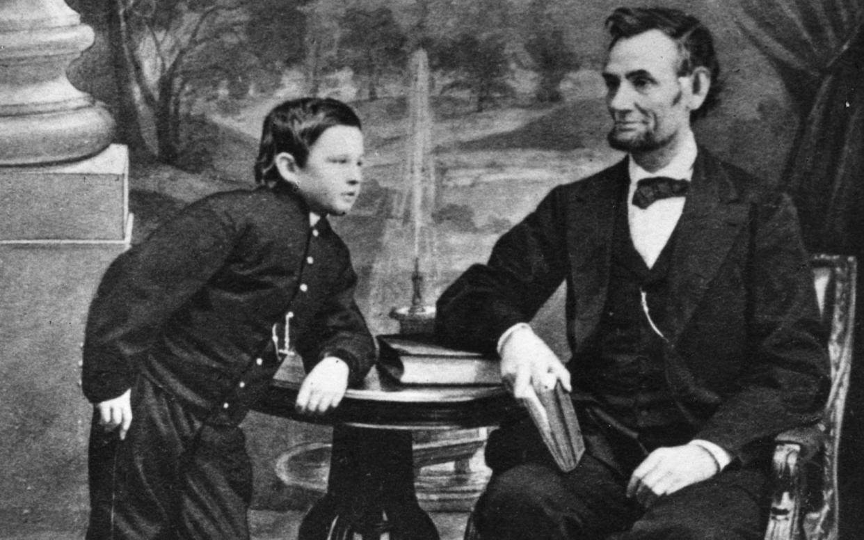 Abraham Lincoln, c1860, with his youngest son Thomas