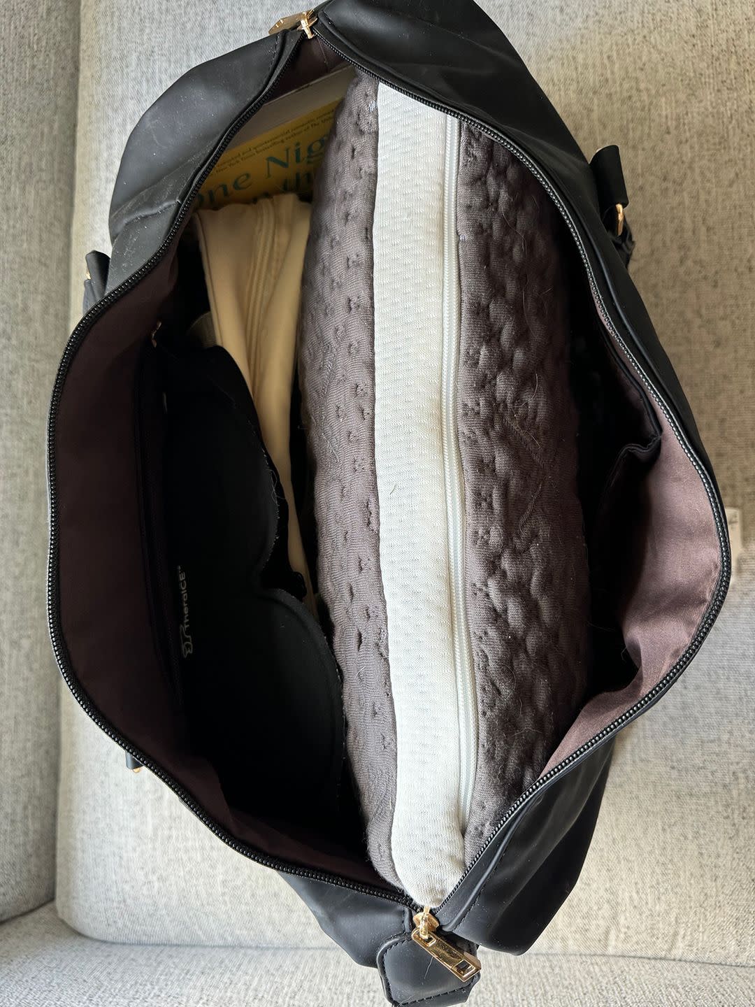 packed weekender bag