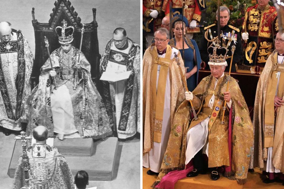 queen elizabeth versus king charles coronation photos