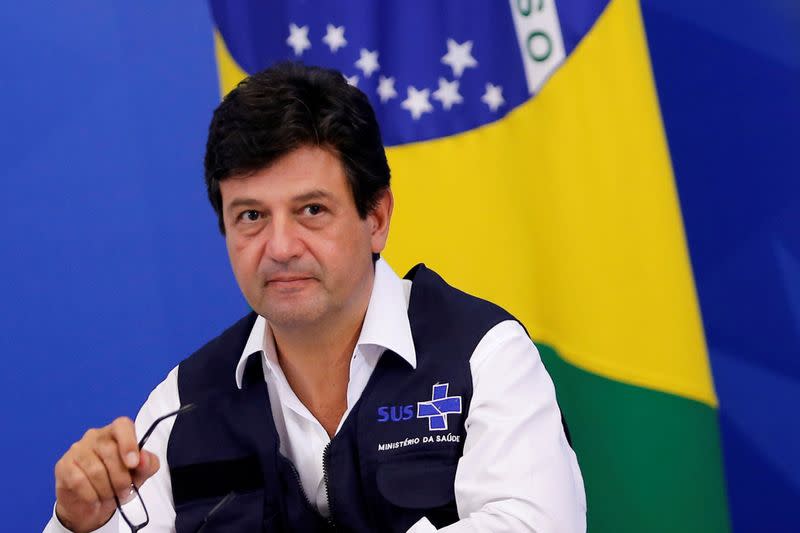 Brazil's Minister of Health Luiz Henrique Mandetta attends a news conference, amid the coronavirus disease (COVID-19) outbreak, in Brasilia