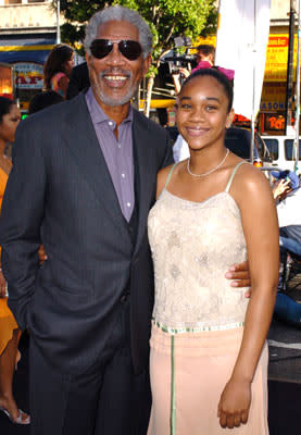 Morgan Freeman and granddaughter Alexis at the Hollywood premiere of Warner Bros. Pictures' Batman Begins