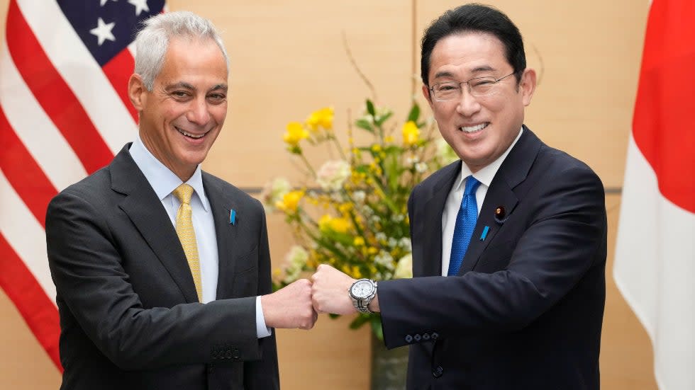 U.S. Ambassador to Japan Rahm Emanuel meets with Japanese Prime Minister Fumio Kishida