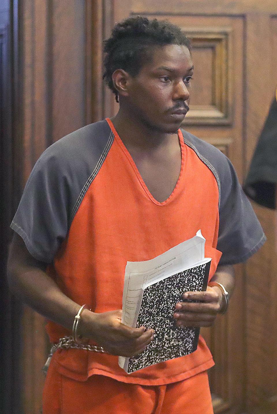 Kahlyl Powe, who is charged in the shooting death of a Lyft driver, enters a Summit County Common Pleas courtroom for a recent competency hearing. A Summit County judge found Powe to be competent to stand trial.