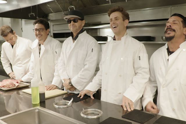 <p>NKOTB/Youtube</p> New Kids on the Block at The NoMad Library Restaurant in Las Vegas