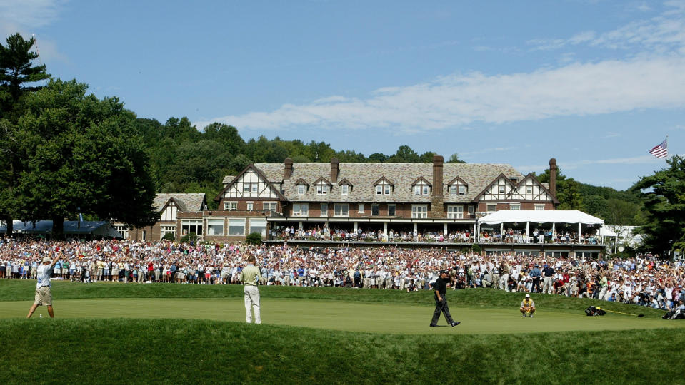 Phil Mickelson after winning the 2005 PGA Championship at Baltusrol