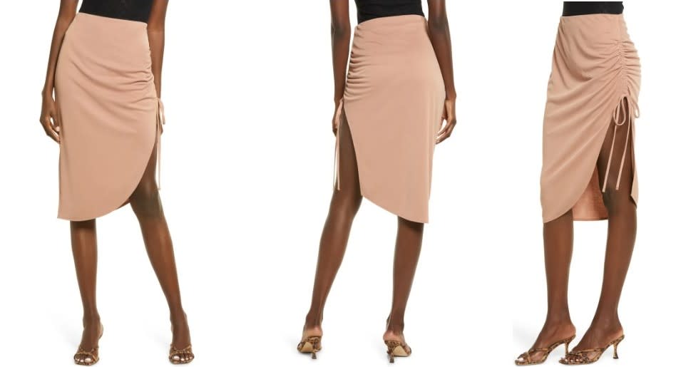 Open Edit Side Ruched Skirt - Nordstrom, $22 (originally $55)