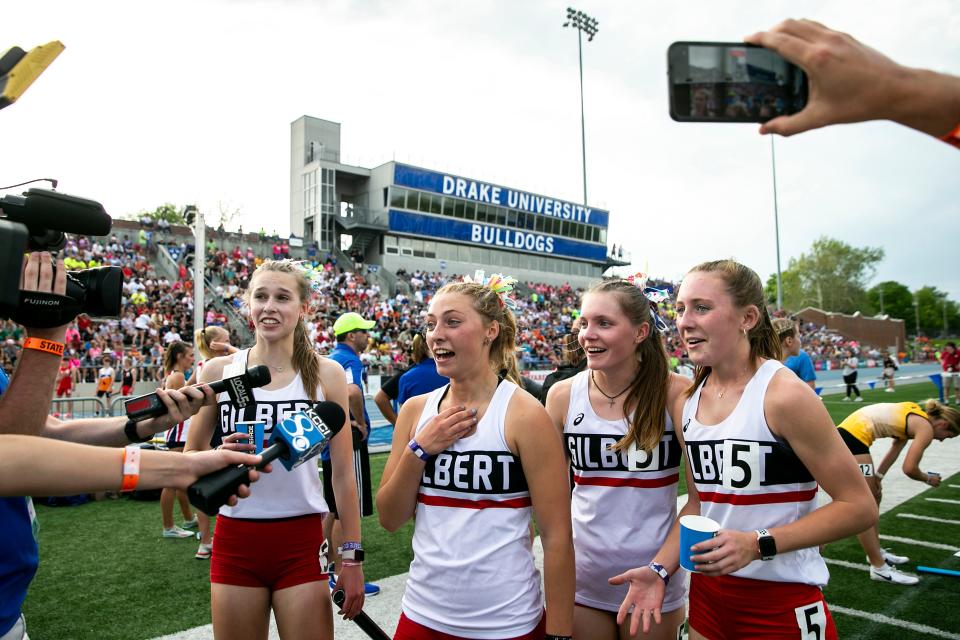 All four runners of the defending Class 3A state champion Gilbert girls 4x800-meter relay team are back to defend their title at the 2024 state track and field meet.
