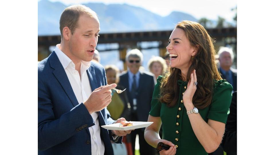 Prince William and Princess Kate sample Indian food cooked by Vikram Vij at visit Mission Hill Winery in 2016