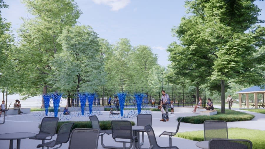 A rendering of the planned Covered Bridge Park in Ada Township. (Courtesy Progressive Companies/Connecting Community in Ada)