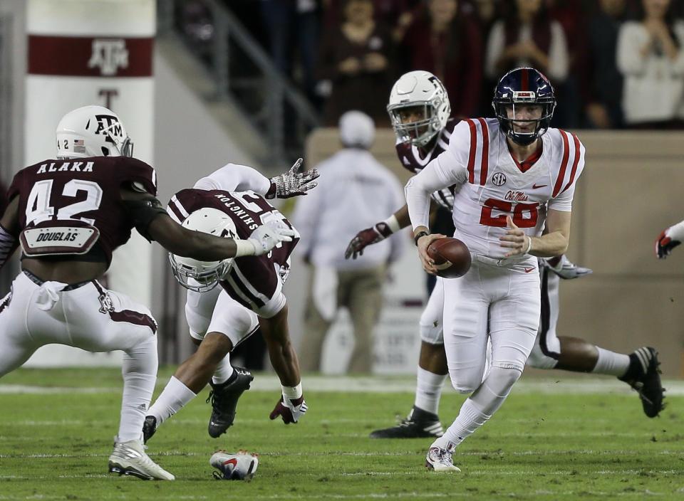 Shea Patterson's first start for Ole Miss was a win. (Getty)