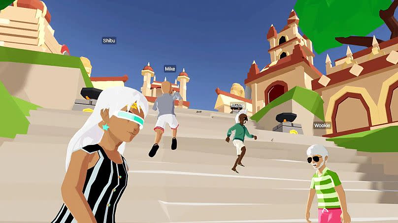 Photo shows avatars in an open virtual metaverse world