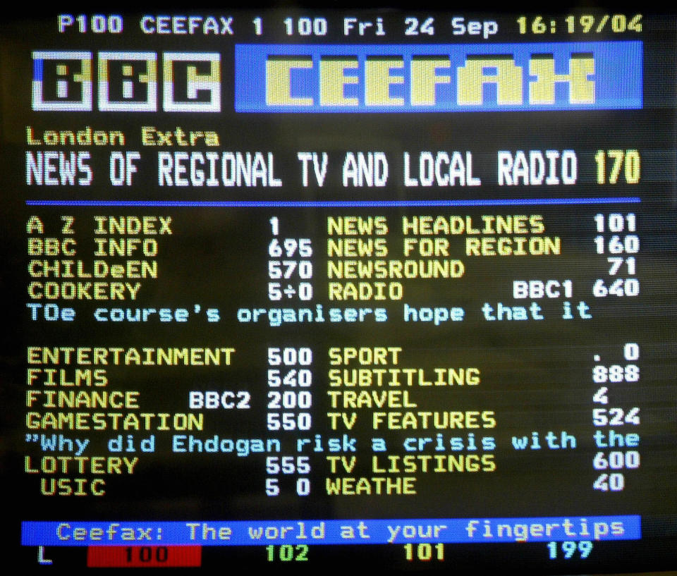 News now: Ceefax used to be the best way to find out about the latest football news