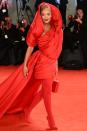 <p>Thomson brought the drama to the red carpet in an Elie Saab Couture head-to-toe red look – shoes, tights and lipstick included. </p>