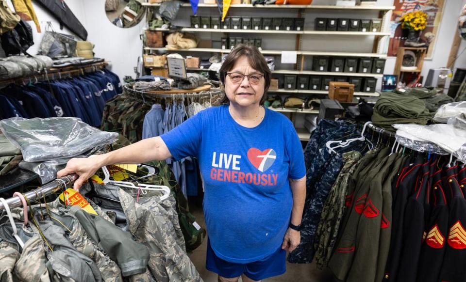 Kay Doubrava is the manager of G.I. Rose Military Surplus Etc. at 6310 E. Harry. If store owner Rosey Day doesn’t find a buyer, the store will close when Doubrava leaves in November.