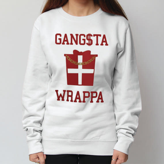 <p>£20, <a rel="nofollow noopener" href="https://www.etsy.com/uk/listing/474246416/gangsta-wrappa-sweatshirt-christmas?utm_source=google&utm_medium=cpc&utm_campaign=shopping_uk_en_gb_c-clothing-unisex_adult_clothing-hoodies_and_sweatshirts&utm_custom1=c1decfcb-86ab-4472-a740-0f7cca0e8576&gclid=CLXsn-P-p9ACFcyRGwodG8IFvQ" target="_blank" data-ylk="slk:Etsy;elm:context_link;itc:0;sec:content-canvas" class="link ">Etsy</a></p>