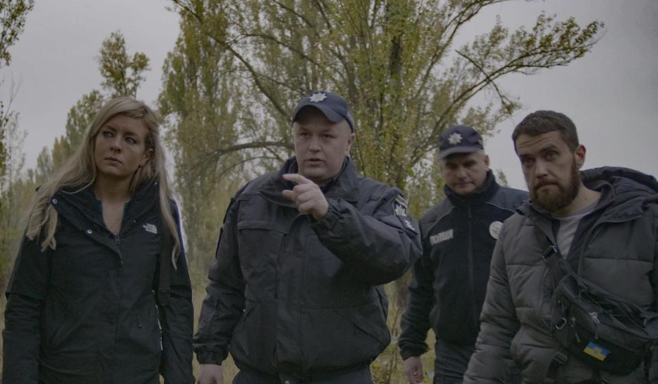 Bel Trew interviewed police in Ukraine for her documentary ‘The Body in the Woods’ (The Independent)