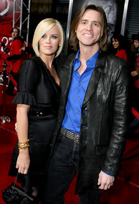 Jenny McCarthy and Jim Carrey at the Los Angeles premiere of New Line Cinema's The Number 23