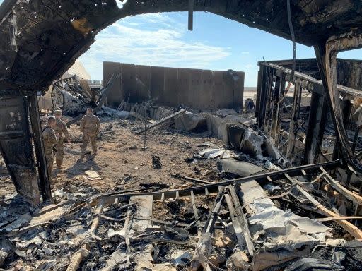 When the strikes quietened around 4.00am, commanders and soldiers emerged from their bunkers to fires burning across the base, more than a dozen impact sites but miraculously there were no casualties. Source: AFP