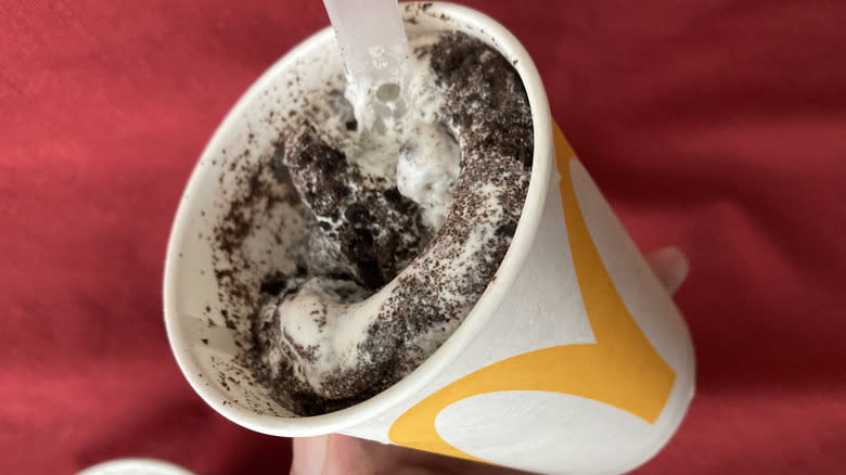 Oreo McFlurry on spoon