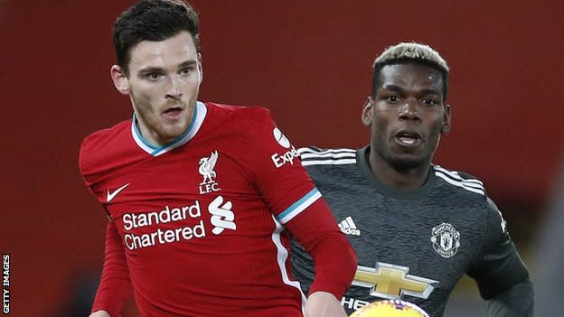 Andy Robertson and Paul Pogba