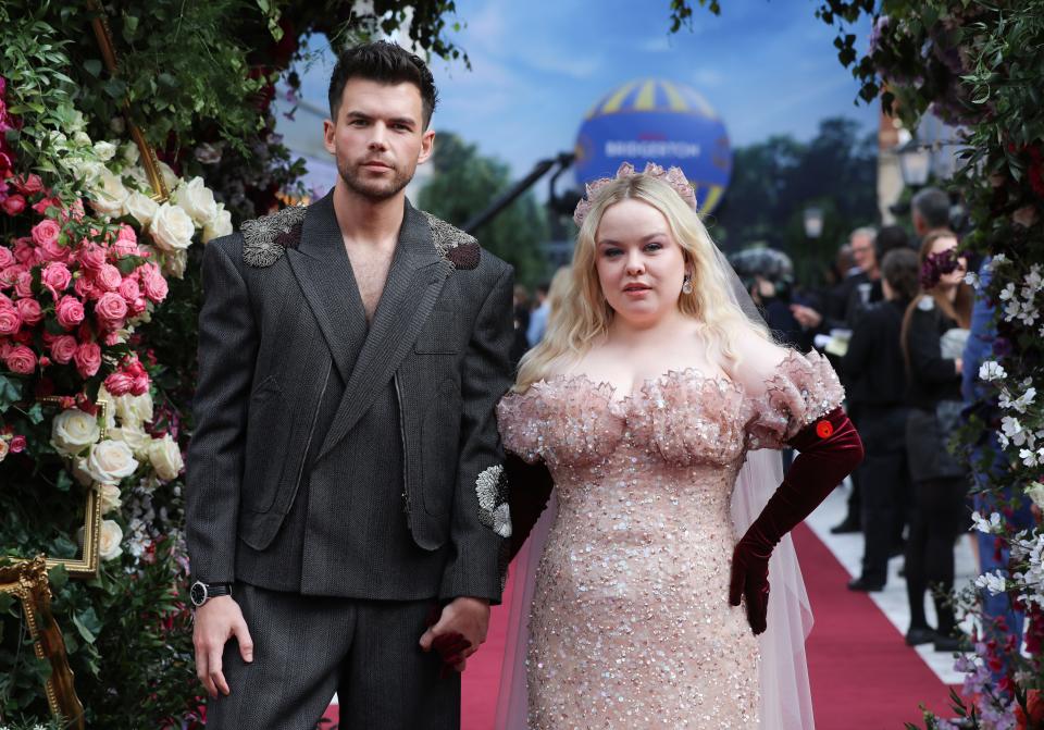 Luke Newton and Nicola Coughlan attend the special screening of Netflix's "Bridgerton" Season 3 — Part Two at Odeon Luxe Leicester Square on June 12, 2024, in London.