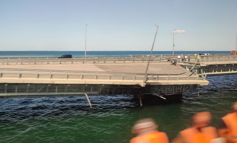 Crimea bridge damaged following alleged attack