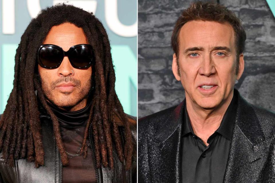 <p>Christopher Polk/Variety via Getty; ANGELA WEISS/AFP via Getty</p> (Left to right:) Lenny Kravitz and Nicolas Cage