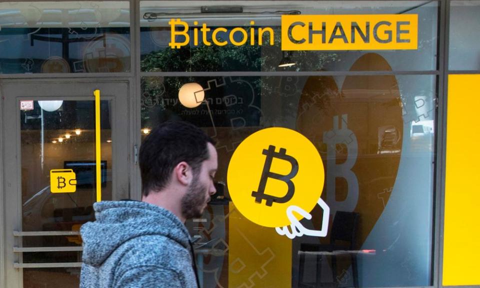 A Bitcoin Change shop in the Israeli city of Tel Aviv.