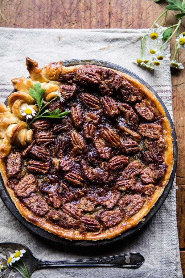 <p>With pecans, bourbon, and a generous amount of brown sugar, this pie is the ultimate southern experience. </p><p><a href="https://www.halfbakedharvest.com/nonnies-kentucky-derby-pie/" rel="nofollow noopener" target="_blank" data-ylk="slk:Get the recipe from Half Baked Harvest »;elm:context_link;itc:0;sec:content-canvas" class="link "><em>Get the recipe from Half Baked Harvest »</em></a></p>