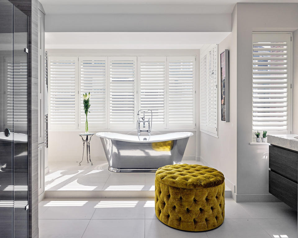 bathroom with shutters