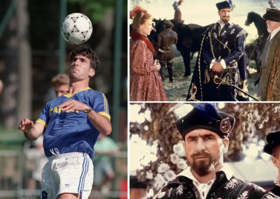 Cantona playing soccer and in Elizabeth