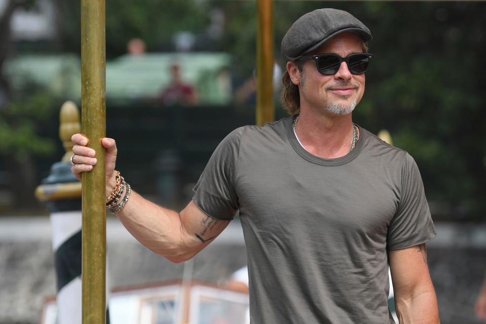 He wasn't glamorous. But Brad Pitt dazzled all the same when he arrived at the 76th Venice International Film Festival on Wednesday. The "Once Upon A Time in Hollywood" star was casual, jumping off a boat clad in a newsboy cap and matching T-shirt. Expect Pitt to clean up well for Thursday's premiere of his space thriller "Ad Astra" at the festival, which runs until Sept. 7. Here's a look at the stars in Venice.