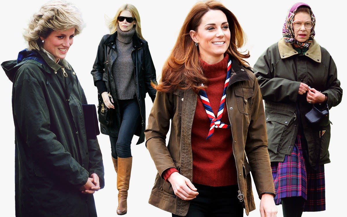 Barbour fans: Princess Diana, Claudia Schiffer, The Princess of Wales and Queen Elizabeth II