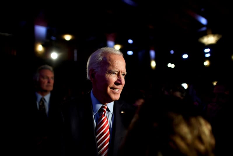 Democratic presidential candidate and former Vice President Joe Biden greets supporters after speaking in Scranton