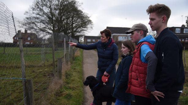 Diane, Beatrice, Adam, Charlie and Grant visit the chickens