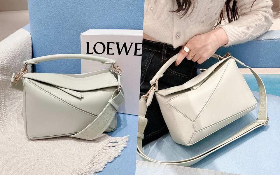 LOEWE Small Puzzle bag in satin calfskin NT$128,000 圖片來源：LOOKin編輯拍攝