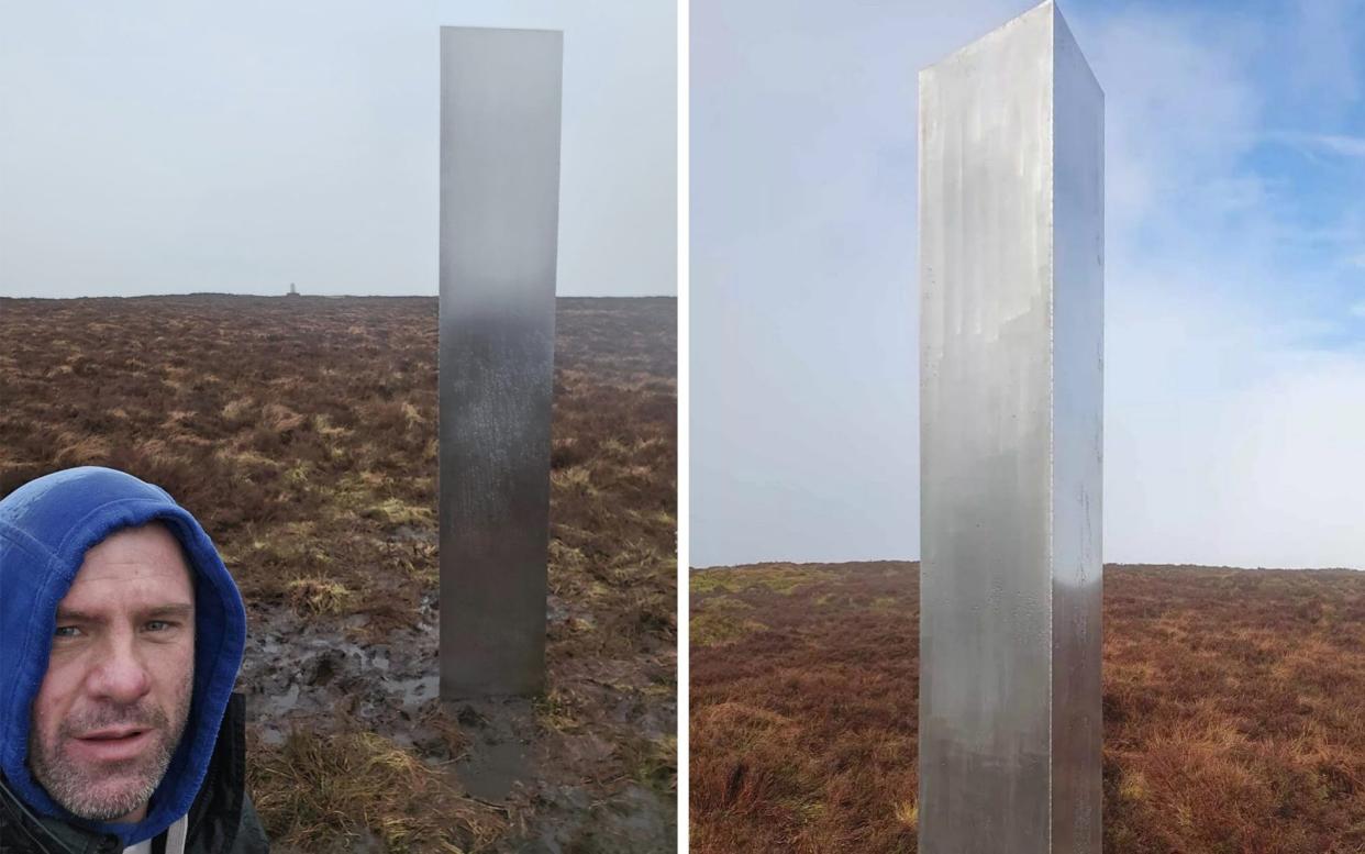 Craig Muir, a builder from Wales, said he was 'taken aback' when he spotted what he assumed was 'some sort of a UFO' at the summit of a hill