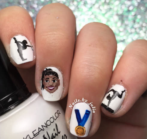 Okay, so these Gabby Douglas nails are pretty freaking amazing. 