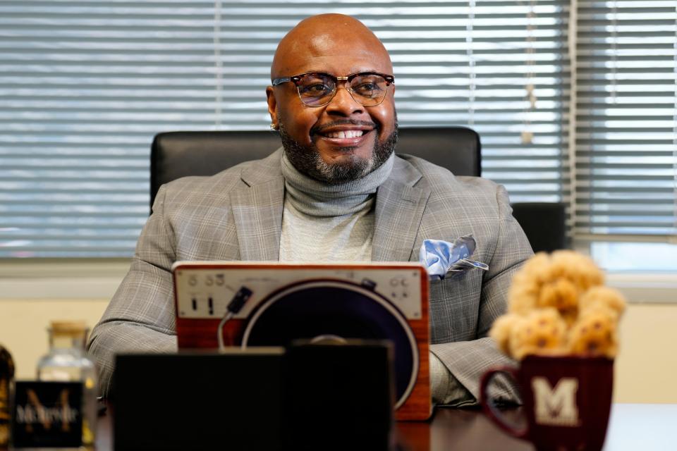 Dr. Thomas McBryde, Jr. the new Hackensack Public Schools Superintendent, poses for a photograph in his office during his tenth day on the job, Tuesday, January 16, 2024.