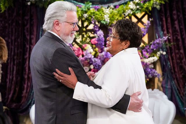 <p>Nicole Weingart/NBC</p> John Larroquette and Marsha Warfield in 'Night Court's' season 2 finale.