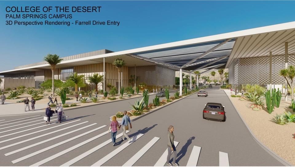 A rendering of the COD Palm Springs campus as of May 17, 2023.