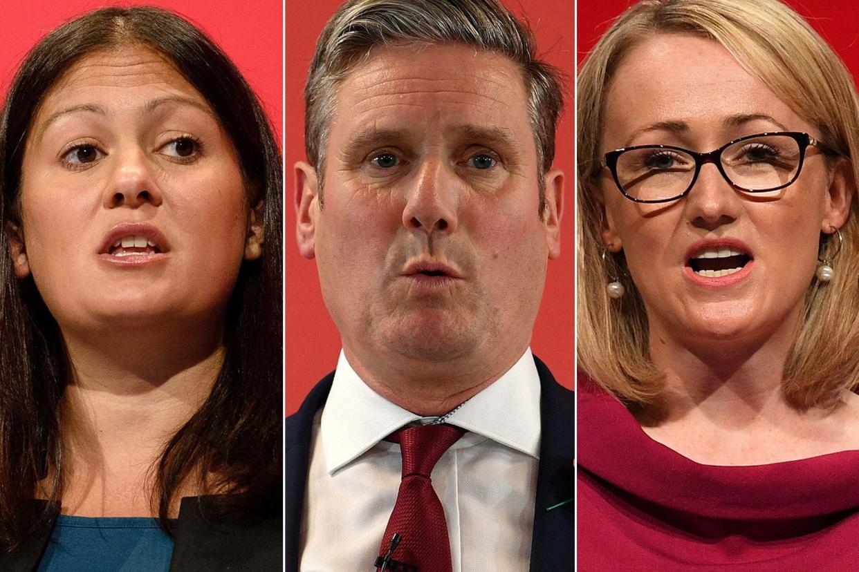 The three Labour leadership candidates (L-R) Lisa Nandy at conference in Brighton on September 29, 2015, Keir Starmer speaking in Harlow on November 5, 2019 and Rebecca Long-Bailey at conference in Brighton on September 24, 2019: AFP via Getty Images