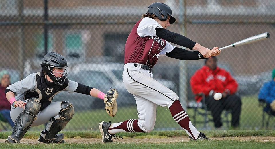Carver Crusader Derek Lopes fouls off a pitch.

Carver hosts Cohasset in MIAA baseball action on Friday May 10, 2024